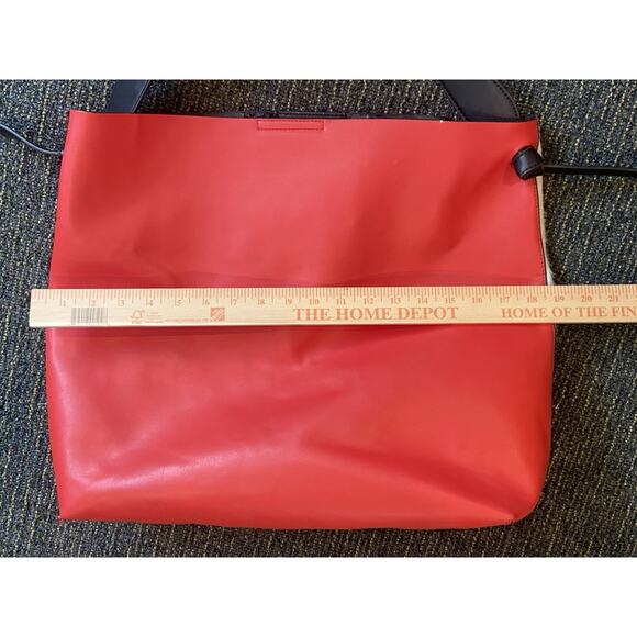 shiny smooth zebra printed faux hair on hide tote purse red calf zebra western - Picture 5 of 6